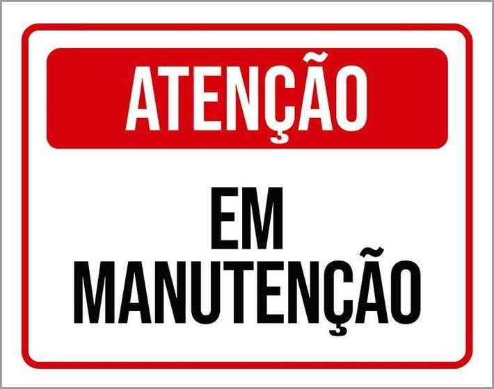 Imagem de Placa Sinalização Atenção Em Manutenção 36X46