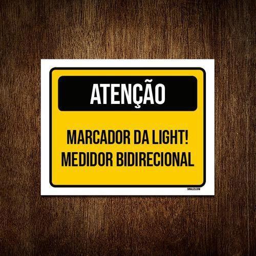 Imagem de Placa Sinalização Atenção Marcador Da Light 18x23cm 5un