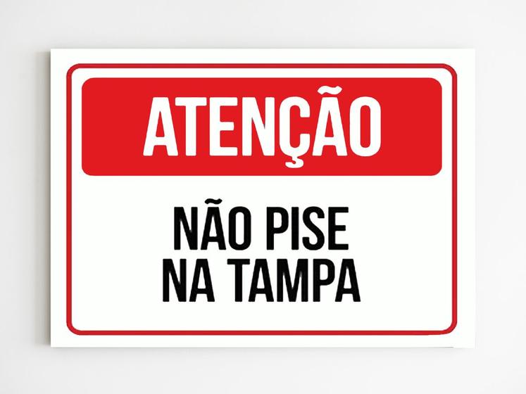 Imagem de Placa sinalização atenção não pise na tampa mdf a4 20x29