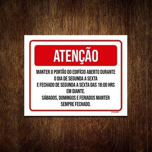 Imagem de Placa Sinalização - Atenção Portão Edifício 36X46