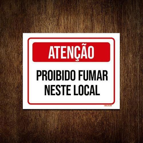 Imagem de Placa Sinalização - Atenção Proibido Fumar Neste Local 27X35