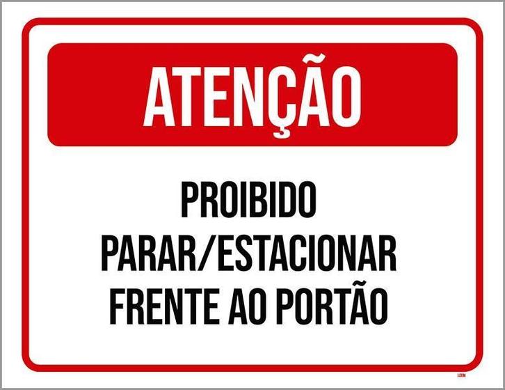 Imagem de Placa Sinalização - Atenção Proibido Parar Estacionar 27X35