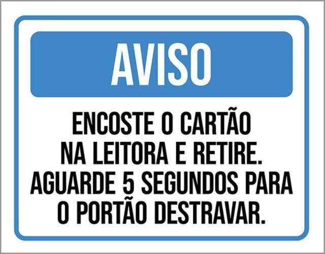 Imagem de Placa Sinalização - Aviso Encoste Cartão E Retire 36X46