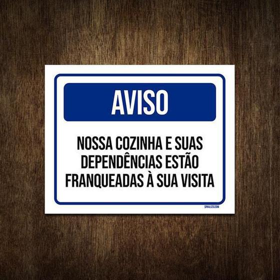 Imagem de Placa Sinalização - Aviso Nossa Cozinha Dependências 27X35