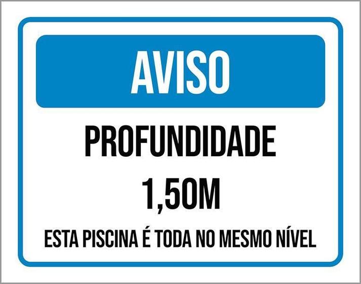 Imagem de Placa Sinalização - Aviso Profundidade 1,50 M 36X46