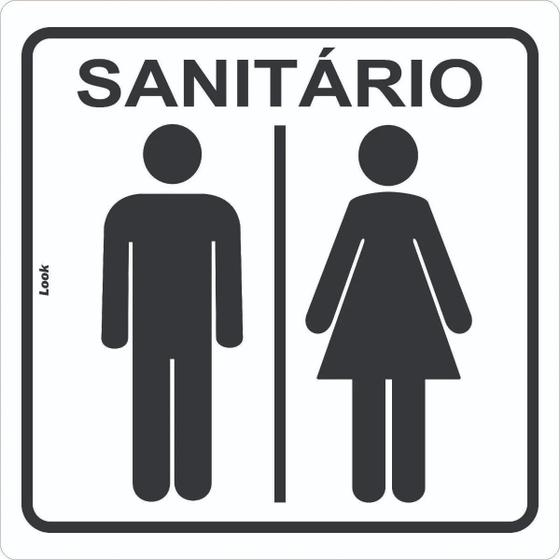 Imagem de Placa Sinalização Banheiro Sanitário Unissex