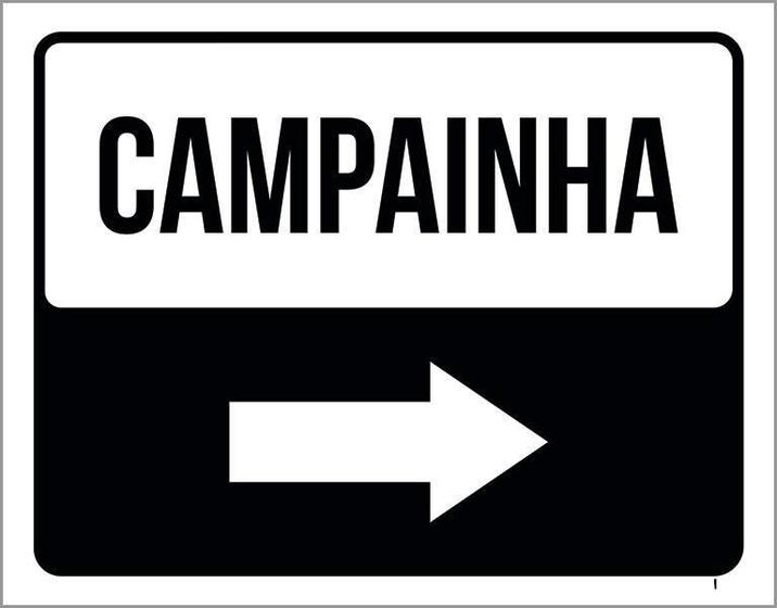 Imagem de Placa Sinalização Campainha Lado Direito 18X23