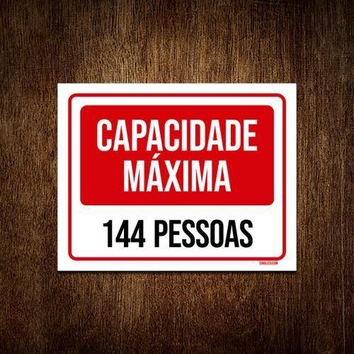 Imagem de Placa Sinalização - Capacidade Máxima 144 Pessoas 18X23