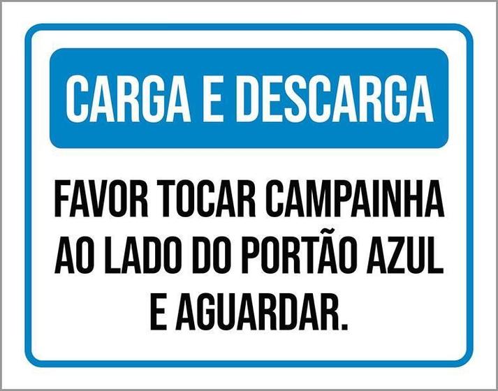 Imagem de Placa Sinalização - Carga Descarga Tocar Campainha 36X46