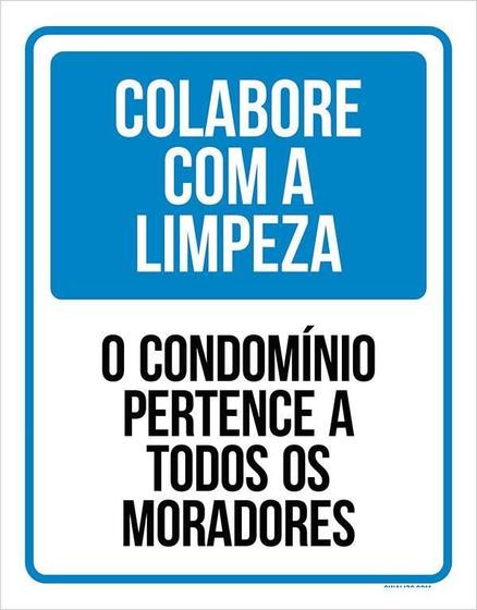 Imagem de Placa Sinalização Colabore Com A Limpeza Do Condomínio 27X35