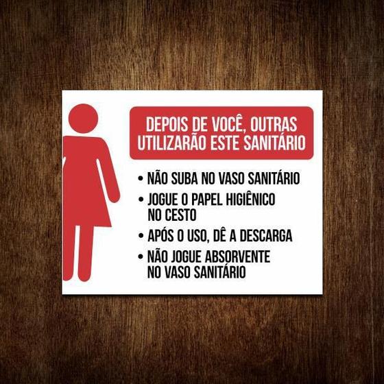 Imagem de Placa Sinalização Conservação Banheiro Feminino