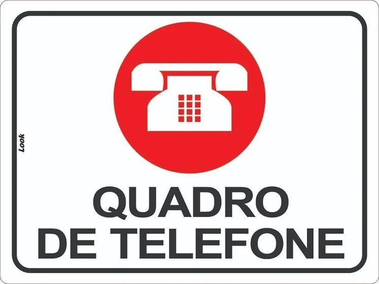 Imagem de Placa Sinalização de Aviso Quadro de Telefone Painel Ramais Ligação