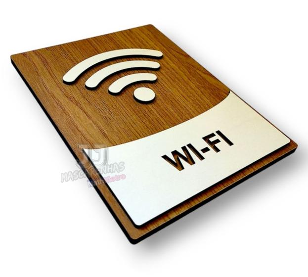 Imagem de Placa sinalização de WI-FI rede wireless mdf 3mm