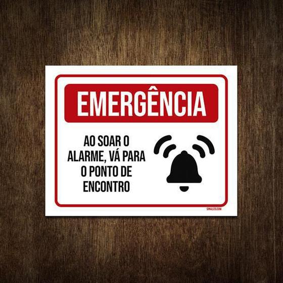 Imagem de Placa Sinalização - Emergência Alarme Ponto Encontro 36X46