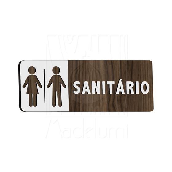 Imagem de Placa Sinalização Empresa Sanitário Feminino Masculino Porta