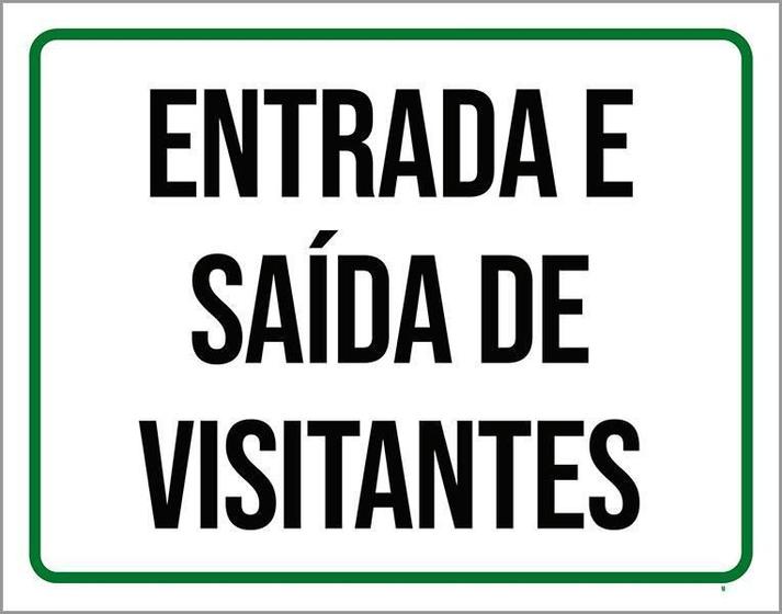 Imagem de Placa Sinalização Entrada E Saída De Visitantes 36X46