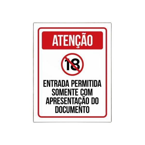 Imagem de Placa Sinalização - Entrada Permitida Apenas Com Documento