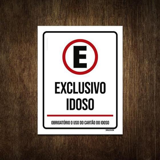 Imagem de Placa Sinalização - Estacionamento Exclusivo Idoso 36X46