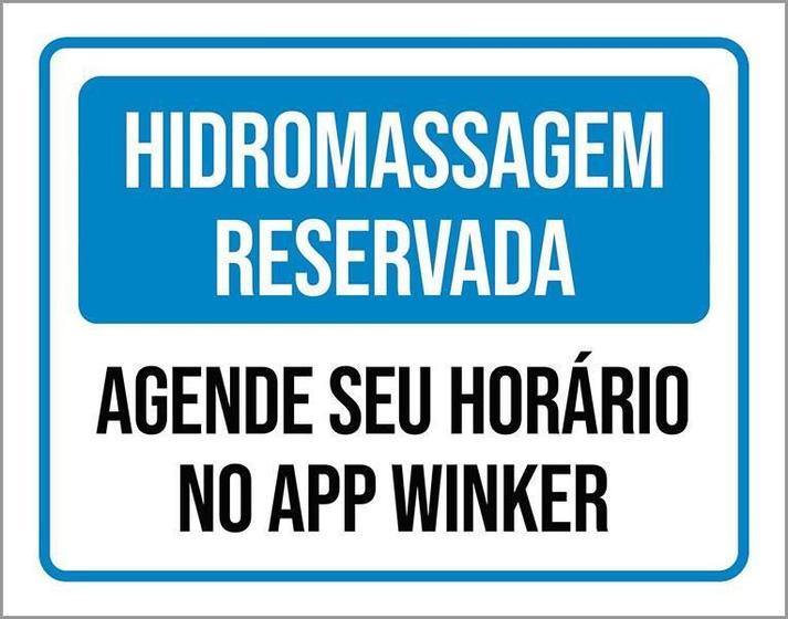 Imagem de Placa Sinalização - Hidromassagem Reservada Agende 36X46