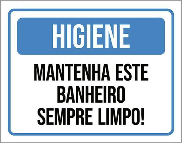 Imagem de Placa Sinalização - Higiene Mantenha Banheiro Limpo 18X23