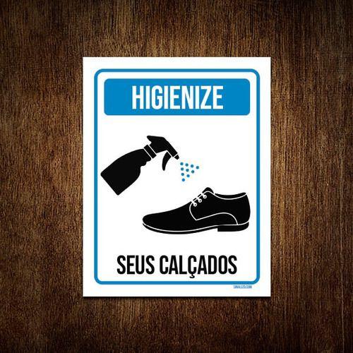 Imagem de Placa Sinalização Higienize Seus Calçados 36x46