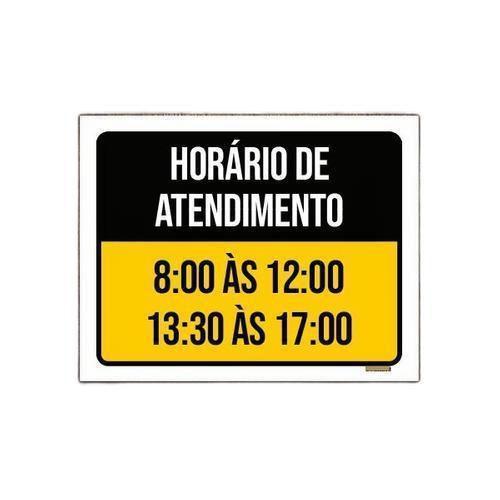 Placa Sinalização - Horário Atendimento 8 As 12 27X35 - Sinalizo ...