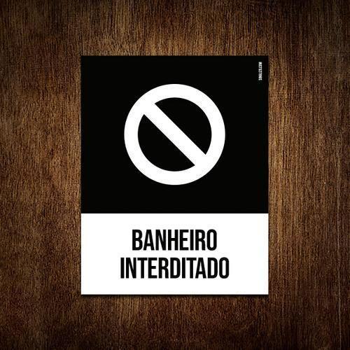 Placa Sinalização Ícone - Banheiro Interditado 18X23 - Sinalizo - Placa ...