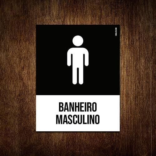 Imagem de Placa Sinalização Ícone - Banheiro Masculino 18X23