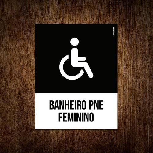 Imagem de Placa Sinalização Ícone - Banheiro Pne Feminino 18X23