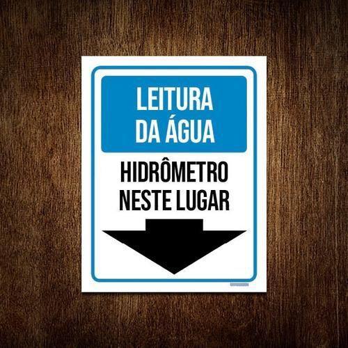 Imagem de Placa Sinalização Leitura Água Hidrômetro Neste Lugar 18X23