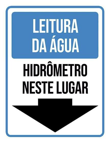 Imagem de Placa Sinalização Leitura Água Hidrômetro Neste Lugar 36X46