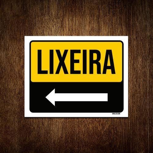 Imagem de Placa Sinalização - Lixeira Seta Esquerda 18X23