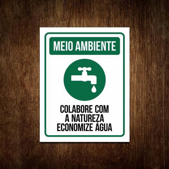 Imagem de Placa Sinalização Meio Ambiente - Economize Aguá 36X46