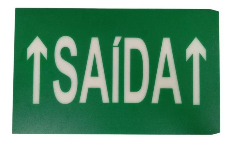 Imagem de Placa Sinalização New Slim Br-vd Saida Seta Cima Intelbras