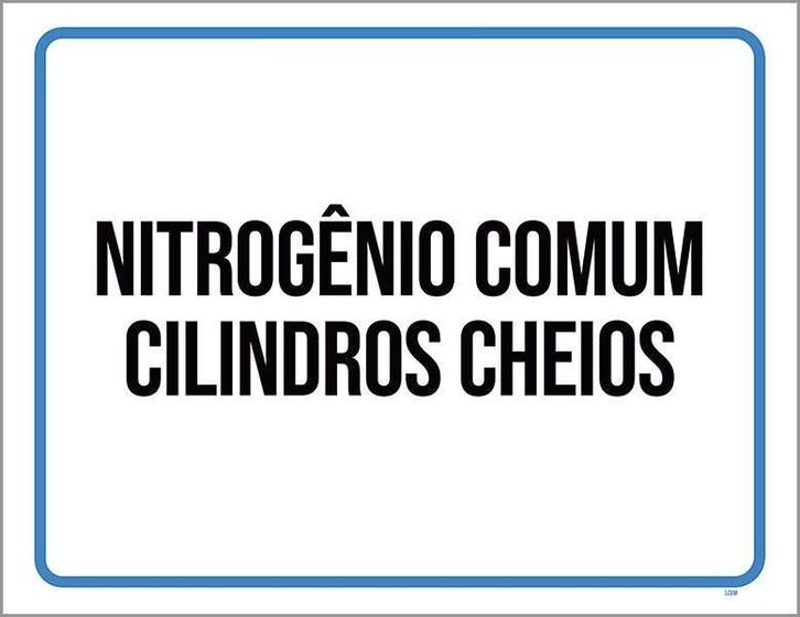 Imagem de Placa Sinalização - Nitrogênio Comum Cilindros Cheios 27X35