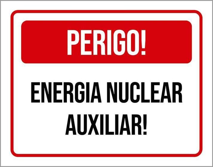 Imagem de Placa Sinalização - Perigo Energia Nuclear Auxiliar 18X23