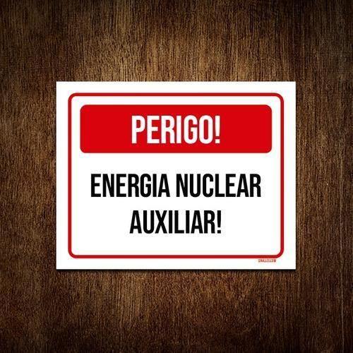 Imagem de Placa Sinalização - Perigo Energia Nuclear Auxiliar 18X23