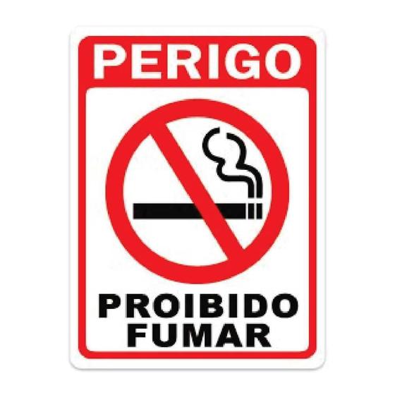 Imagem de Placa Sinalização Perigo Proibido Fumar