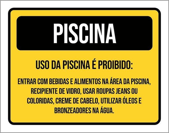 Imagem de Placa Sinalização - Piscina Uso Da Piscina Proibido 36X46