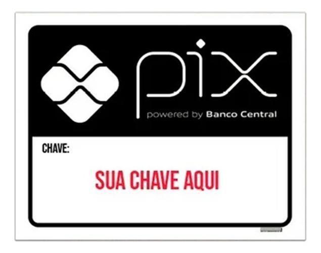 Imagem de Placa Sinalização - Pix Com Sua Chave Personalizada 18X23