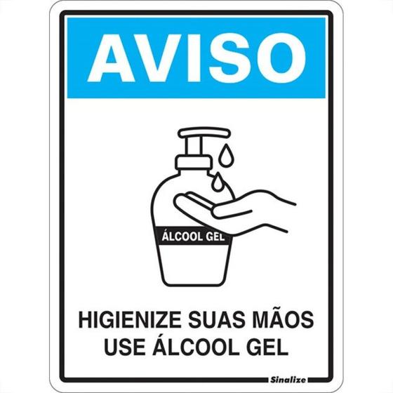 Imagem de Placa Sinalizacao Poliestireno 15X20 ''Use Alcool Em Gel''  Cov02