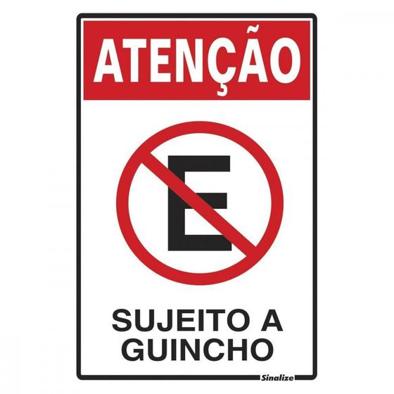 Imagem de Placa Sinalizacao Poliestireno 20X30 ÂProibido Estacionar Sujeito A Guinchoâ  250By