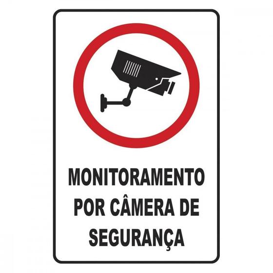 Imagem de Placa Sinalizacao Poliestireno 20X30 Monitoramento Por Camera De Segurancaâ  250Bn