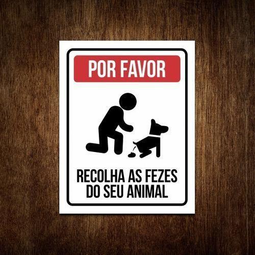 Imagem de Placa Sinalização Por Favor Recolha Fezes Seu Animal 27X35