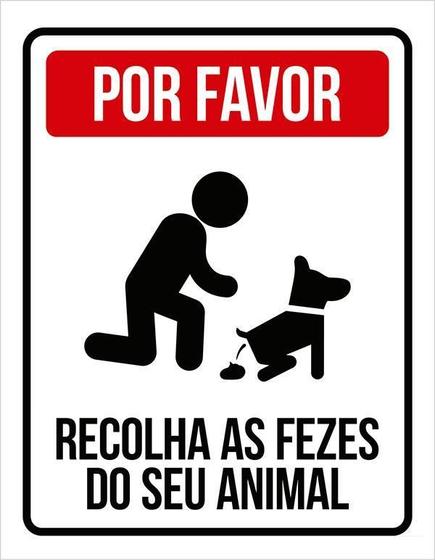 Imagem de Placa Sinalização Por Favor Recolha Fezes Seu Animal 36X46