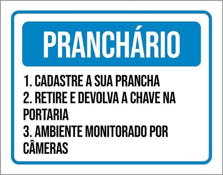 Imagem de Placa Sinalização - Pranchário Cadastre Prancha 18X23