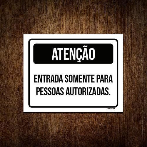 Imagem de Placa Sinalização - Preta Atenção Entrada Pessoas 36X46