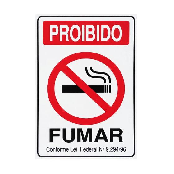 Imagem de Placa Sinalização Proibido Fumar 30x20