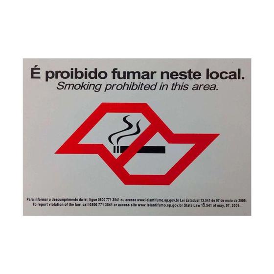 Imagem de Placa Sinalização "Proibido Fumar Neste Local" 20 x 30cm - Pacific