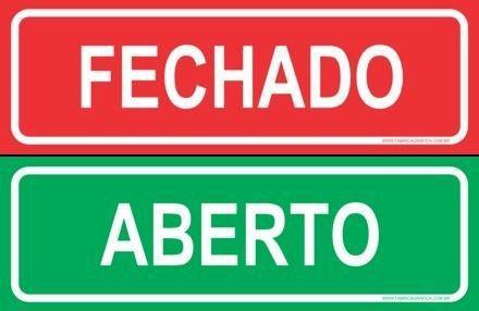 Placa Sinalização Pvc Aberto/fechado P-30 10x30 Menor preço em Placa Sinalização Pvc Aberto/fechado P-30 10x30